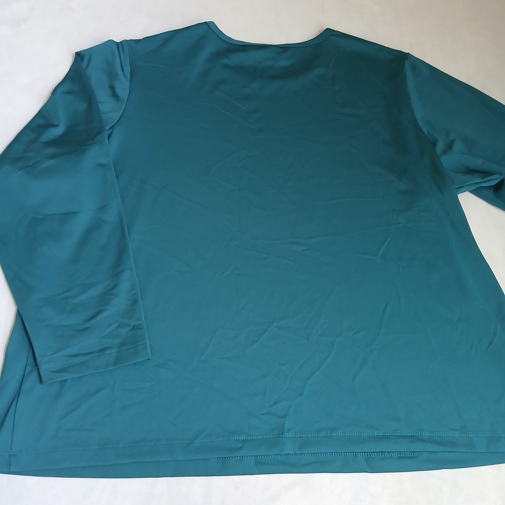 Susan Graver Top 2x Liquid Knit Classic Staple Capsule Stretch Office Kelly - Picture 5 of 6